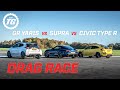 DRAG RACE: Toyota GR Yaris vs Toyota Supra vs Honda Civic Type R | Top Gear