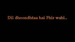 Dil Dhoondta Hai (Bhupinder Singh) love aall hindi karaoke