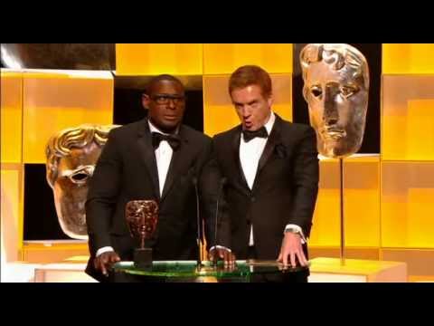 Damian Lewis and David Harewood presenting at the BAFTA TV Awards (12 May 2013)