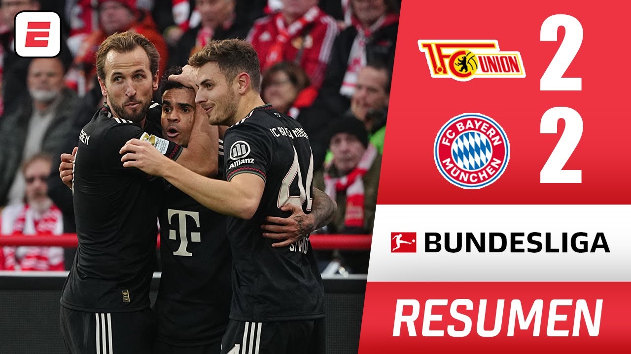BAYERN MUNICH rescató empate 2-2 ante Union Berlin y mantiene invicto. Gol de Luis Díaz | Bundesliga