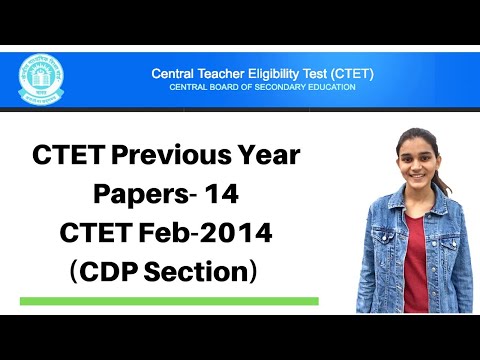 14 | CTET Previous Years Papers Series | Feb-2014 Solved - CDP(बाल विकास) | Live @ 9:00Pm