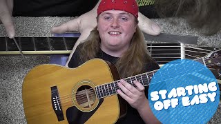 Video thumbnail for Starting Off Easy 1980 Yamaha FG-340 Setup by Caleb Mills Guitars