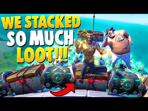 We STACKED so MUCH LOOT AND ALMOST LOST IT!!(Sea of Thieves)