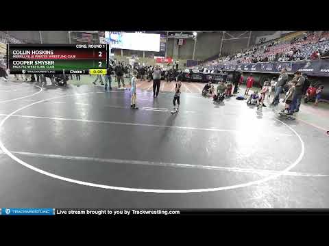 70 Lbs Cons. Round 1 - Collin Hoskins, Merrillville Pirates Wrestling Club Vs Cooper Smyser, PACK7