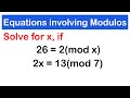 Solving Equations Involving Modular Arithmetic - a = b(mod c) | SHS 2 CORE MATH