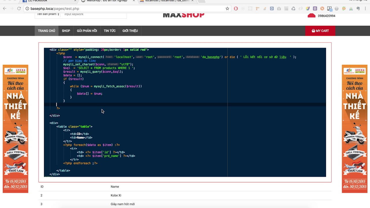 Foreach dữ liệu php
