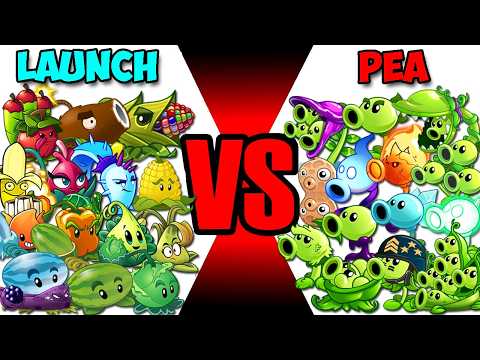All Plants Team PEA vs PULT LAUNCH - Who Will Win? - Pvz 2 Team Plant Battlez