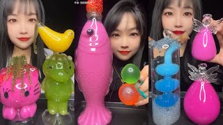 [ASMR] COLORFUL DRINKING COLD WATER (drinking sounds) Renkli İçecekler İçmek Satisfying