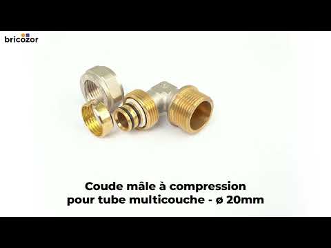 Coude mâle à compression pour tube multicouche - diamètre 20 mm BOUTTÉ