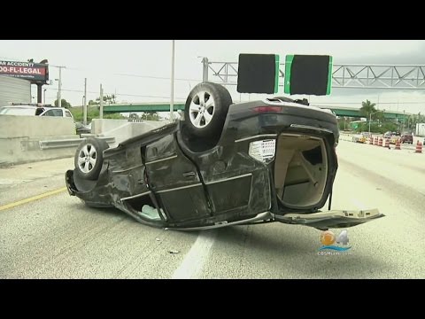 Driver Flees Hit & Run Rollover Crash; 4 Hurt