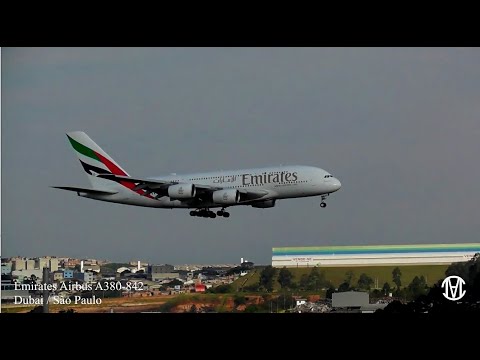 03 POUSOS FANTÁSTICO A380 DA EMIRATES AEROPORTO DE GUARULHOS SÃO PAULO 04/11/2021