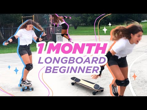 1 MONTH Beginner Longboard Progression 🛹 Learning how to skate ✨