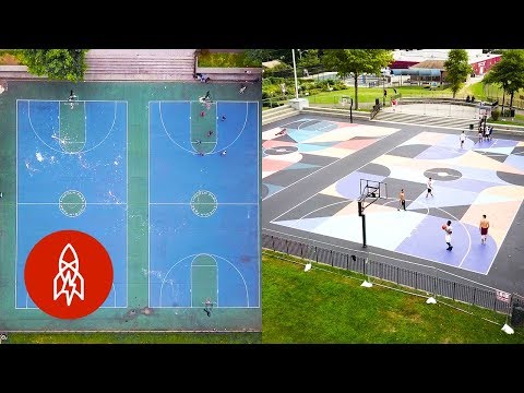 籃球場也可以是藝術品！ (Turning Basketball Courts Into Works of Art)