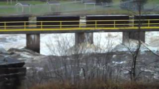 preview picture of video 'Calais, Maine: View of  New Brunswicks Milltown Generating Station during high water run-off'