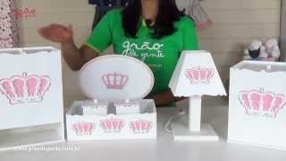 Kit Higiene Completo Belly Coroa Rosa | Ref: 47784