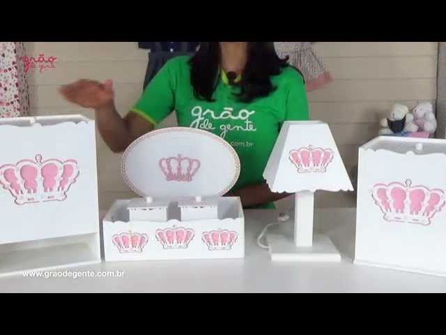 Kit Higiene Completo Belly Coroa Rosa | Ref: 47784