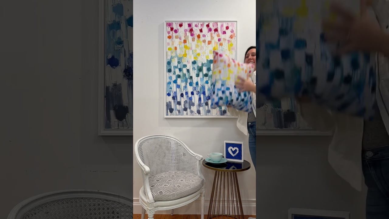 Grab yours! New pillows now available on my website 🌈🥂 #shorts #pillows #art #interiordesign