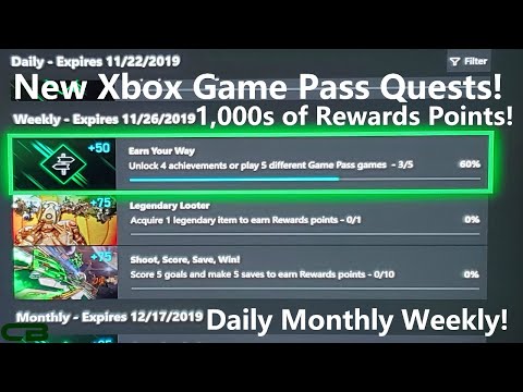 New Daily Weekly Monthly Xbox Game Pass Quests! Thousands of Microsoft Rewards Points up for Grabs!