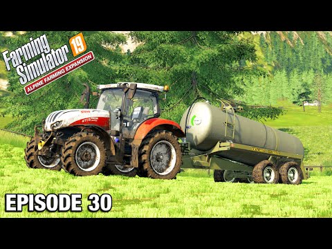 SLURRY FOR GRASSLAND Alpine DLC Timelapse - FS19 Ep 30