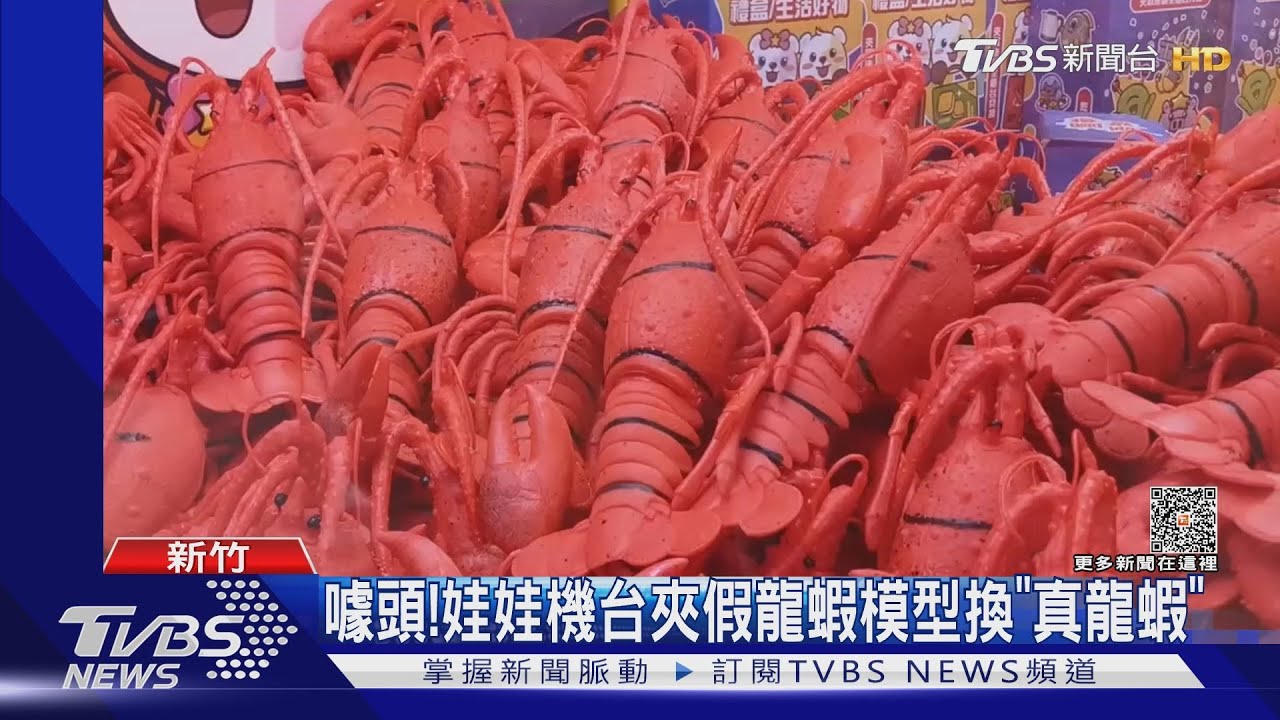 噱頭! 娃娃機台夾假龍蝦模型換「真龍蝦」