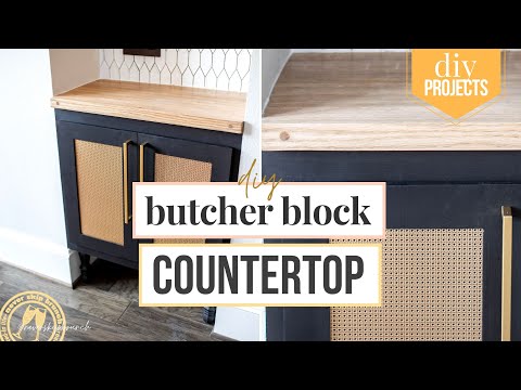 MODERN BUTCHER BLOCK COUNTERTOP DIY | How to make a...