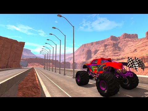 Consecutive Lamp Posts High Speed Crash Testing -  BeamNG DRIVE