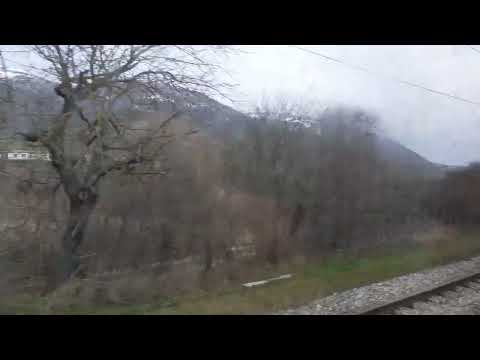A bordo dell'IC 703. Transito nella stazione di Montaguto - Panni