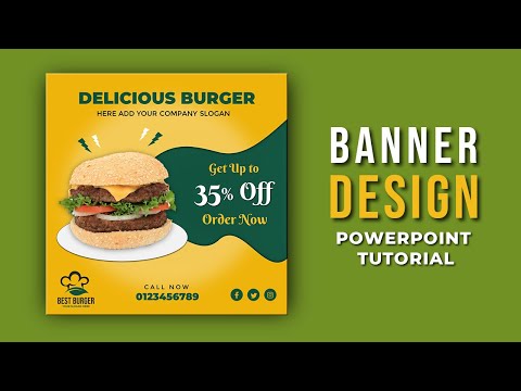 Design a Social media Banner in PowerPoint PowerPoint Tutorial Food Banner Design