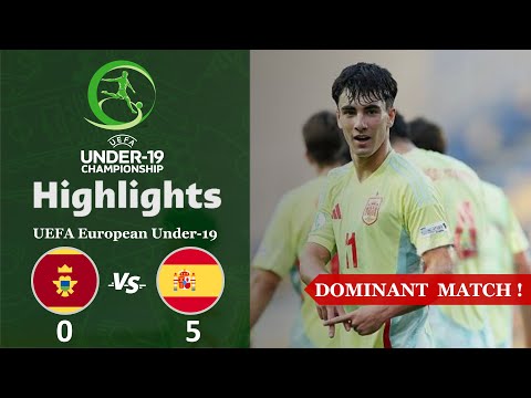 Montenegro vs Spain | UEFA Euro U19 Highlights | (0-5)