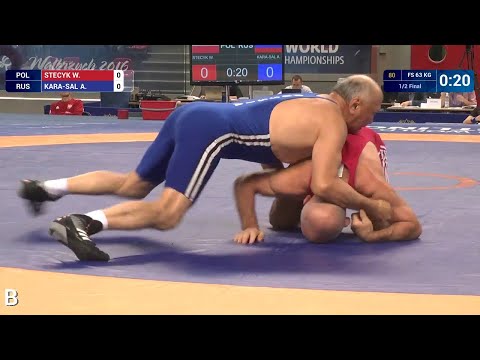 1/2 FS - 63 kg: A. KARA-SAL (RUS) df. W. STECYK (POL) by FALL, 6-0