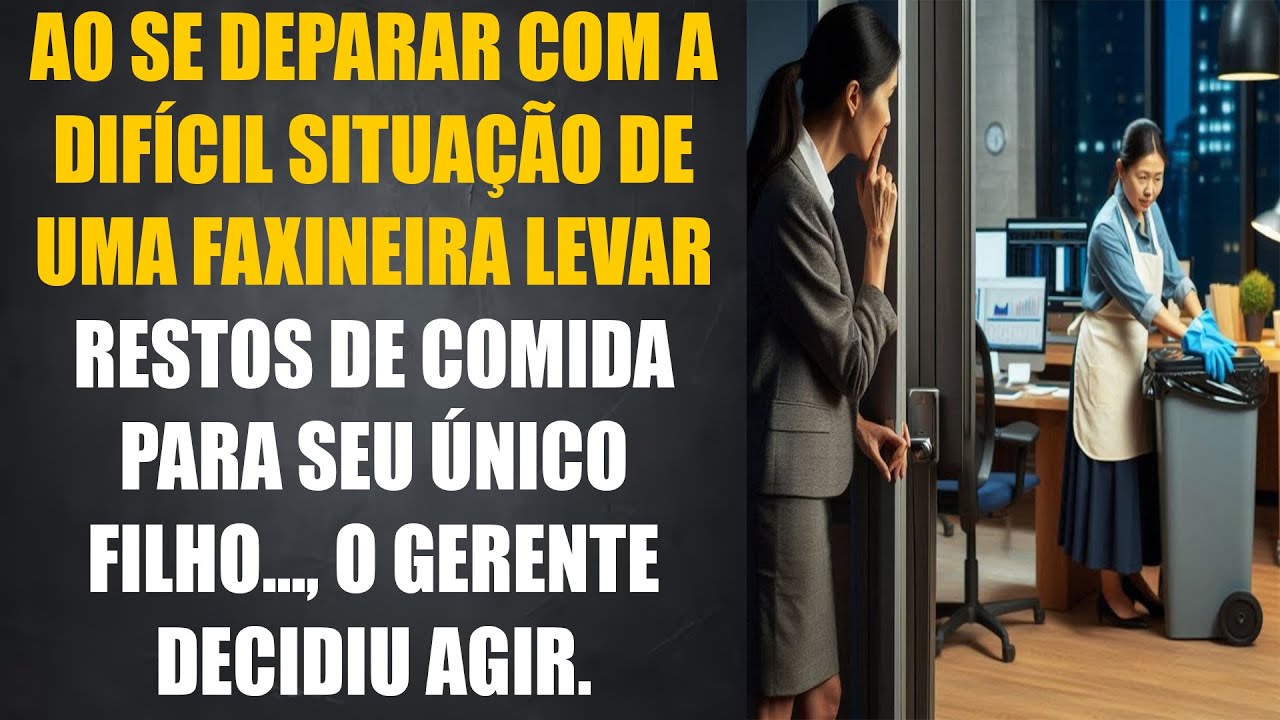 AO SE DEPARAR COM A DIFÍCIL SITUAÇÃO DE UMA FAXINEIRA LEVAR RESTOS DE COMIDA PARA SEU ÚNICO FILHO...