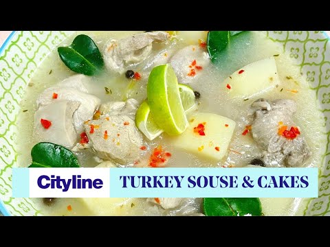Bahamian turkey souse and johnny cake