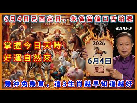 6月4日己酉定日朱雀當值！雞沖兔煞東，這3生肖千萬小心！定日宜穩 &middot; 己不破券 | 金氣煉形，守規矩避口舌，定心定事好運來！