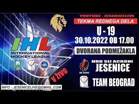 HOKEJ NA LEDU  U - 19   sij ACRONI JESENICE - TEAM BEOGRAD