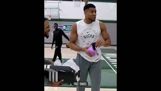 Damian Lillard gifts Giannis his &quot;Dame 9&quot; signature shoes: &quot;Free shoes!&quot; 😂..