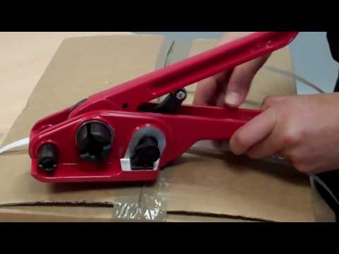 How to seal box straps with strapping tensioner