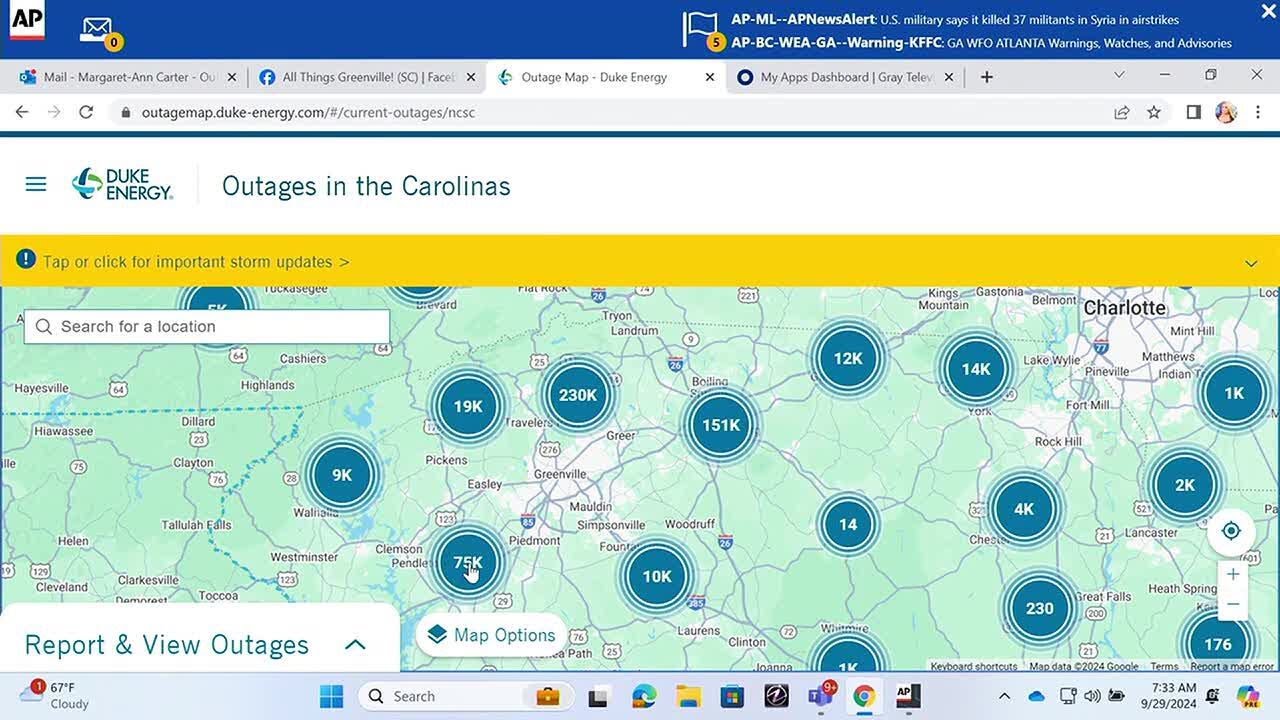 Power outages still widespread in Upstate