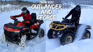 2025 CFMOTO Cforce 800 and Can Am Outlander Snow Ride!