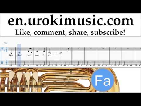 Tuba lessons Amazing - Grace Sheet Music Tutorial Part#2 um-b352