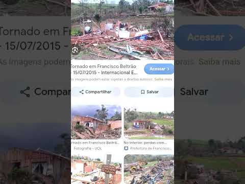 Francisco Beltrão F 4 o tornado com 1milhas de largura em gaúcho Paraná