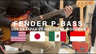 Video thumbnail for Fender P Bass :  USA vs  Japan vs  Mexico vs  Indonesia comparison by BB FIRE
