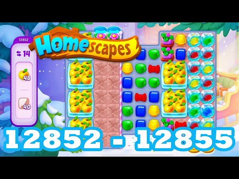 Homescapes Level 12852 - 12855 HD 3 - match puzzle Gameplay | android | IOS | 12853 | 12854