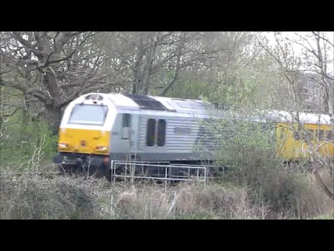Silver 67012 and DBS Red 67018 With Network Rail Test Train