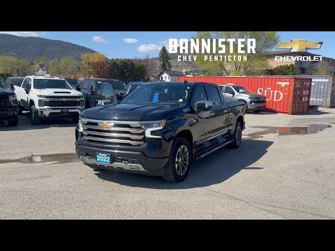 2022 Chevrolet Silverado 1500 Crew Cab Standard Box 4-Wheel Drive High Country in Dark Ash Metallic for sale at Bannister Chevrolet Penticton in Penticton, BC