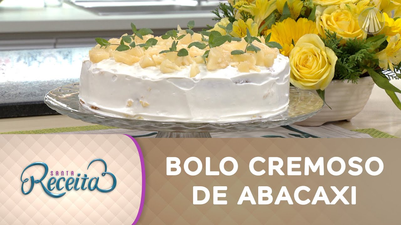 Receita fácil de bolo cremoso de abacaxi REFRESCANTE