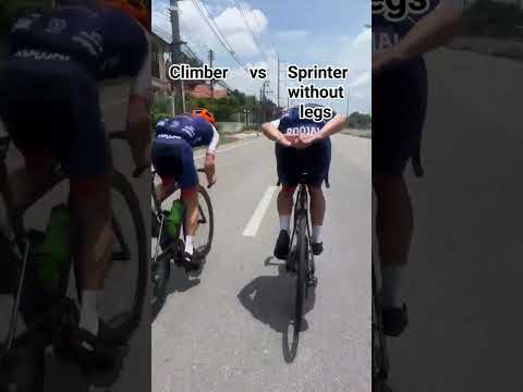 Climber vs. Sprinter without hands! Who will win? #procycling #bike #cyclist #climber #sprinter