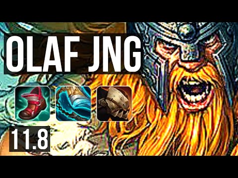 OLAF vs NOCTURNE (JUNGLE) | 6/0/8, Rank 9 Olaf, Dominating | KR Challenger | v11.8