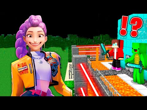 Rumi Kpop Demon Hunter vs Security House in Minecraft ! JJ and Mikey Maizen