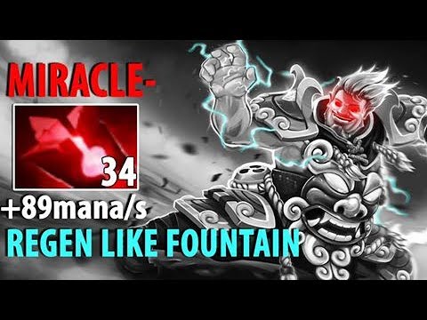 MIRACLE Storm Spirit - 34 Bloodstones + Hex + Linken Regen Mana like Fountain Pro Gameplay Dota2