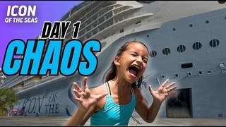 Icon of the Seas Embarkation Day CHAOS | World’s Biggest Cruise Ship, Waterslides & Room Tour